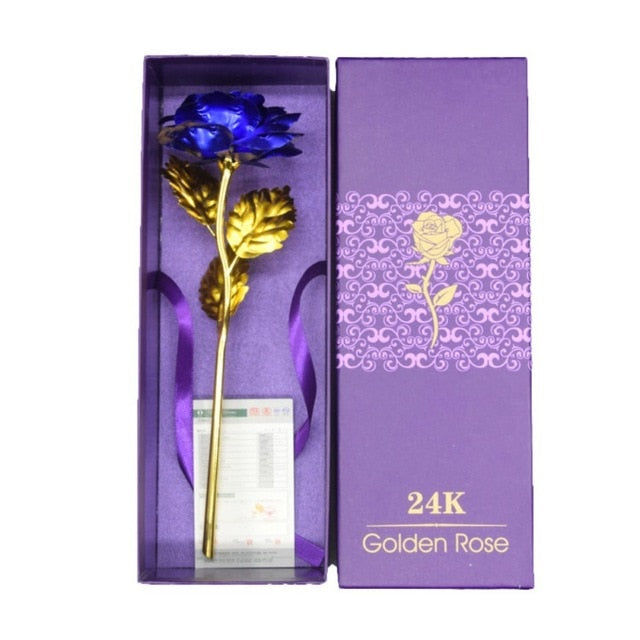 GoudenBloem Luxe Rose Dorée 24k | Coffret cadeau exclusif avec certificat pour un cadeau inoubliable