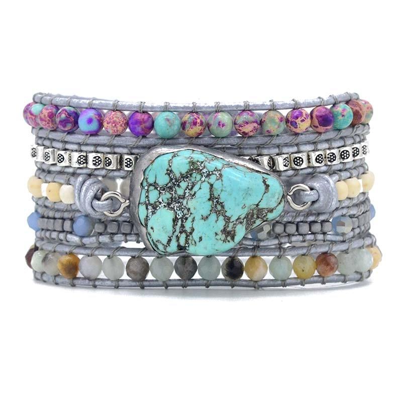 Bracelet enroulé de guérison et de protection en turquoise - Selina