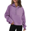Sweat à Capuche Fleece à Demi-Zip – Pull Élégant pour Femmes pour des Tenues Confortables d'Automne/Hiver et des Couches de Streetwear