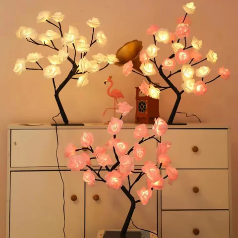 LuxeFlora Élégante Lampe Rose | Lampe raffinée pour une ambiance chaleureuse