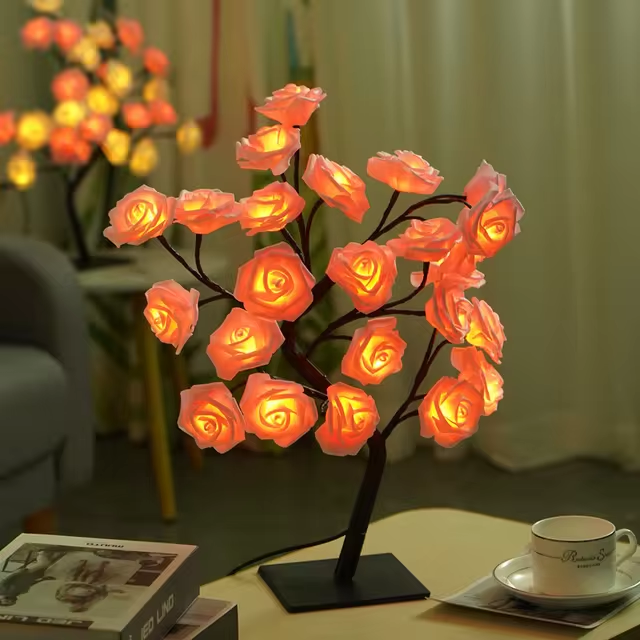 LuxeFlora Élégante Lampe Rose | Lampe raffinée pour une ambiance chaleureuse