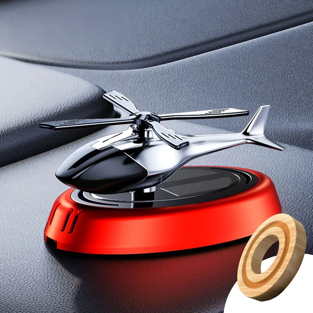 Désodorisant de Voiture Hélicoptère Solaire – Diffuseur d'Aromas Rotatif pour un Conduite Luxueuse