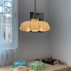 Suspension en Verre Retro en Forme de Fleurs - Lampe Suspendue Crème pour Décor de Salon et de Salle à Manger