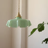 Suspension en Verre Retro en Forme de Fleurs - Lampe Suspendue Crème pour Décor de Salon et de Salle à Manger