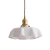 Suspension en Verre Retro en Forme de Fleurs - Lampe Suspendue Crème pour Décor de Salon et de Salle à Manger