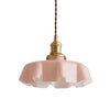 Suspension en Verre Retro en Forme de Fleurs - Lampe Suspendue Crème pour Décor de Salon et de Salle à Manger
