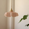 Suspension en Verre Retro en Forme de Fleurs - Lampe Suspendue Crème pour Décor de Salon et de Salle à Manger
