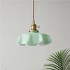Suspension en Verre Retro en Forme de Fleurs - Lampe Suspendue Crème pour Décor de Salon et de Salle à Manger