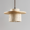 Suspension – Travertin & Bois | Style Rétro | Compatible LED