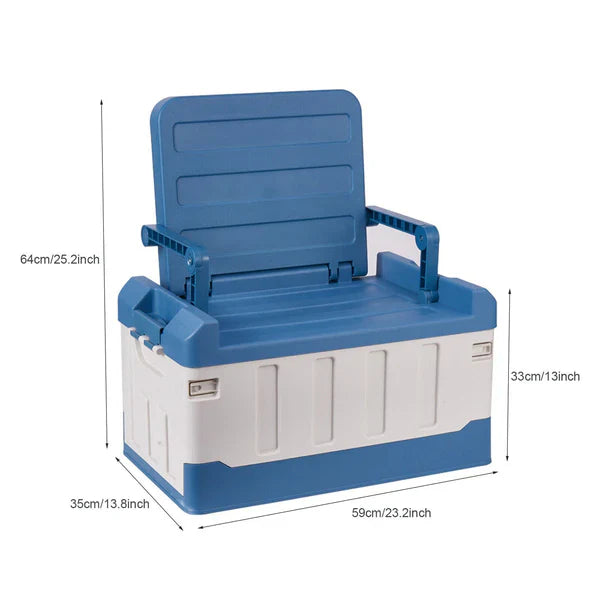 Bac de rangement pliable spacieux pour intérieur/extérieur avec siège