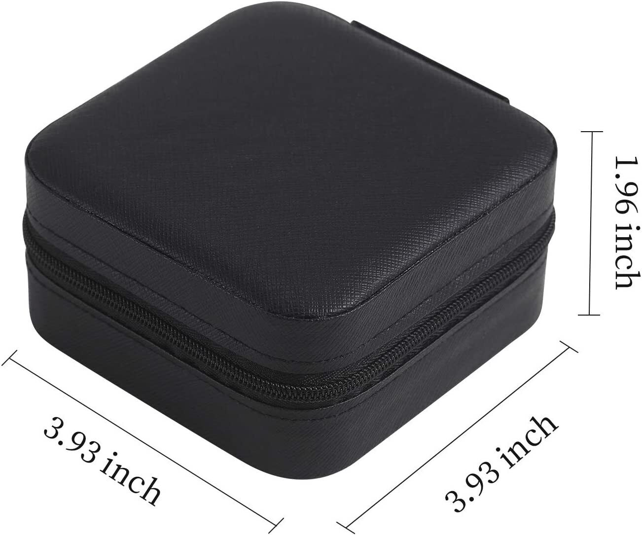 Boîte à bijoux portable carrée en cuir
