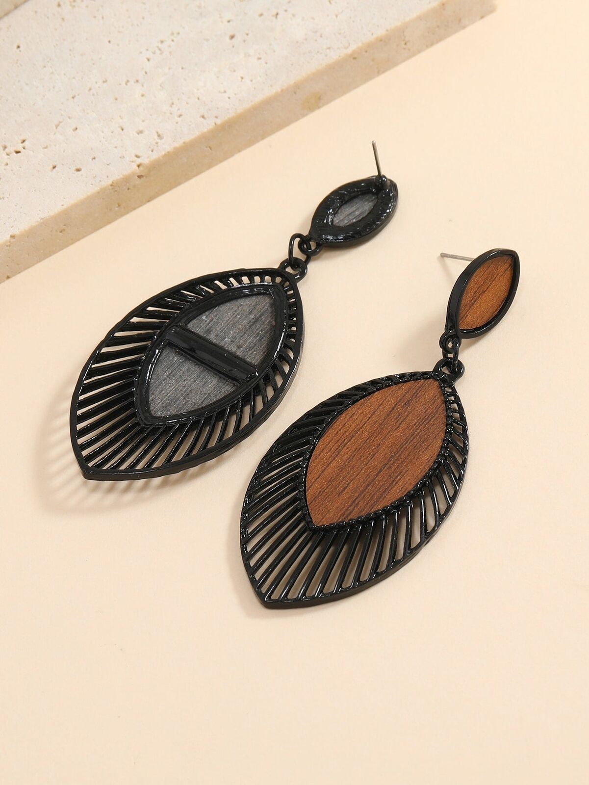 Boucles d'oreilles en bois Boho