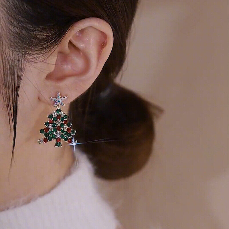 Boucles d'oreilles en forme de sapin de Noël