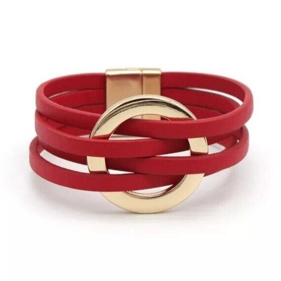Bracelet en cuir O à plusieurs couches