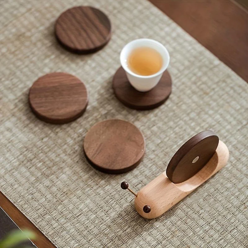 Sous-verres en Noyer Scandinave - Design Minimaliste & Durabilité