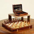 Jeu d'échecs en bois | Échiquier avec pièces d'échecs | pliable et portable | RoyalBrett