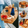 Table de pique-nique NobleWood Luxe | Élégante table en bois avec un grand espace de service pour le plaisir en plein air