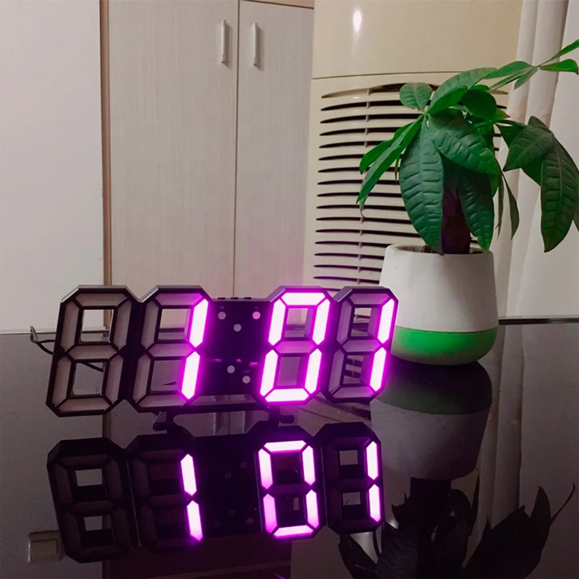 LuxuraTime Élégante Horloge Murale LED 3D | Éclairage réglable et LED dimmable pour une ambiance chaleureuse