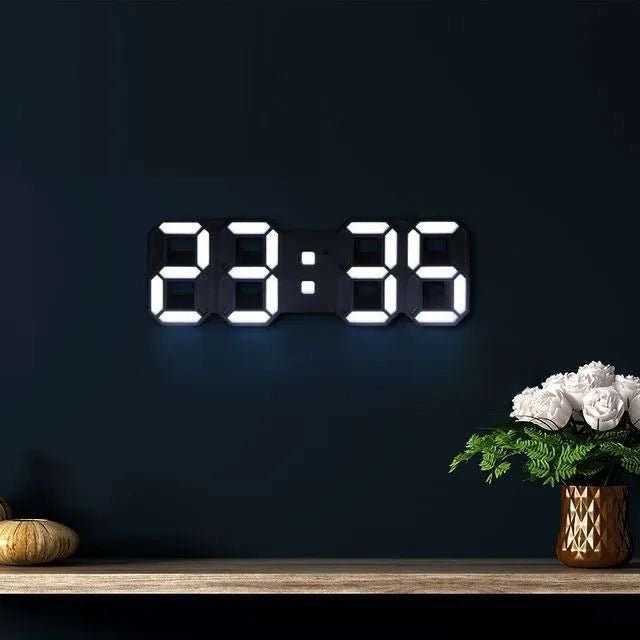LuxuraTime Élégante Horloge Murale LED 3D | Éclairage réglable et LED dimmable pour une ambiance chaleureuse