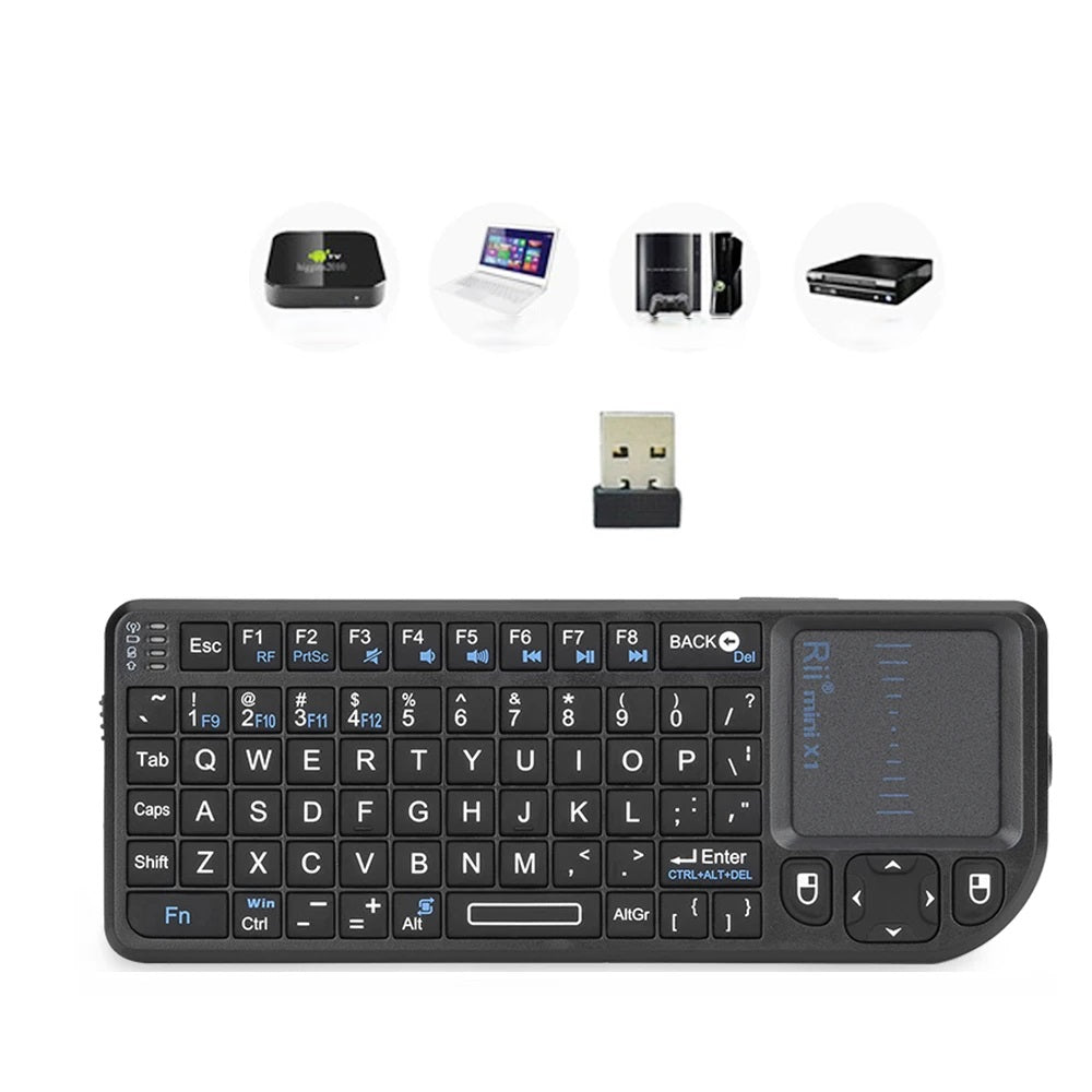 Mini Clavier Sans Fil avec Touchpad – Contrôle à Distance 2.4GHz pour Android TV, PC et Ordinateurs Portables