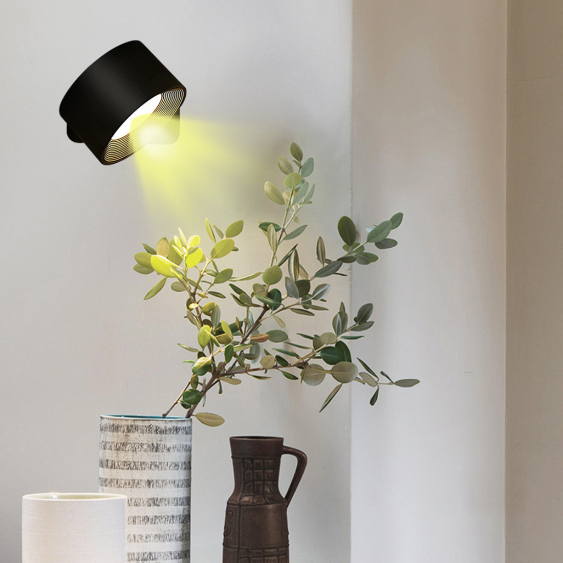 Applique murale LED rechargeable sans fil 360°