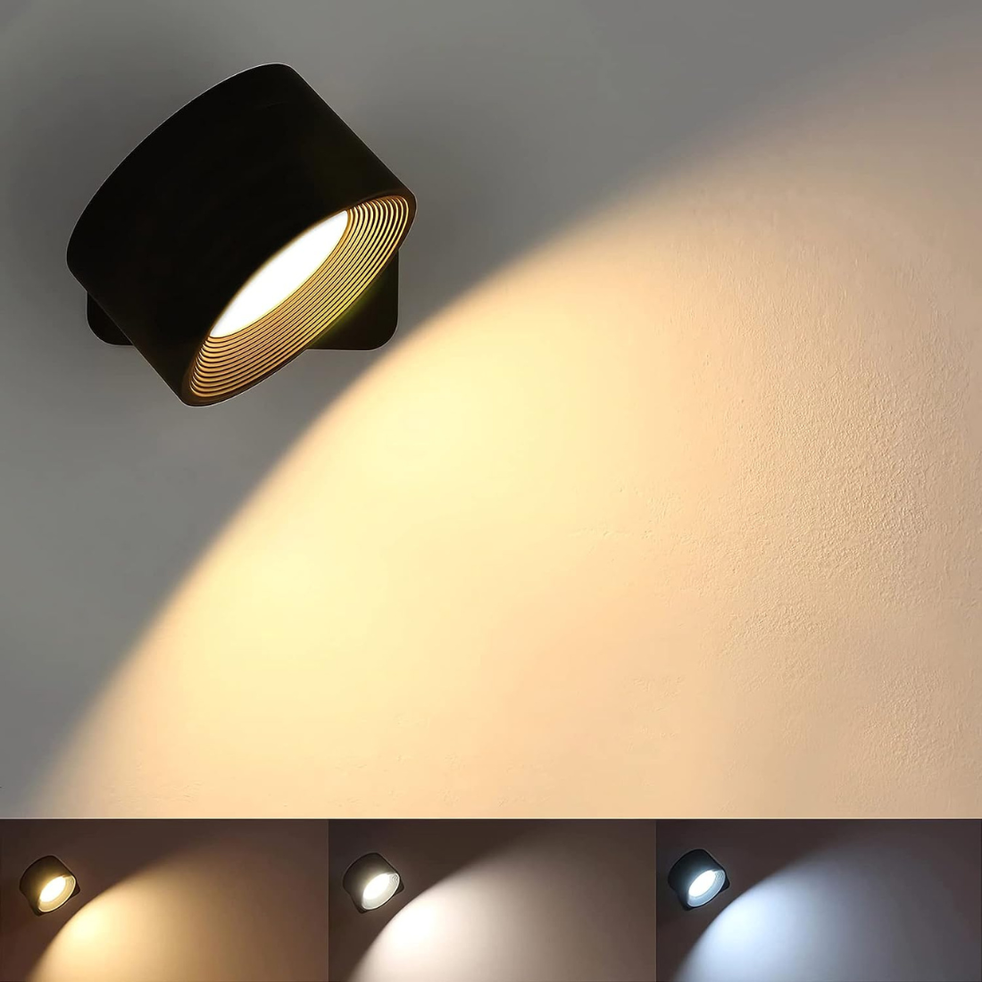 Applique murale LED rechargeable sans fil 360°