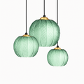 Suspension en verre nordique à motif de feuilles colorées