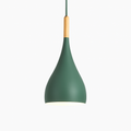 Suspension LED en métal coloré et bâton en bois Nordic