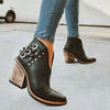 Bottines à Talons avec Découpe en V et Détail de Boucle – Léa