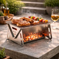 Gril à charbon de bois portable | Gril à charbon pour jardin, camping et extérieur | Grillstahl
