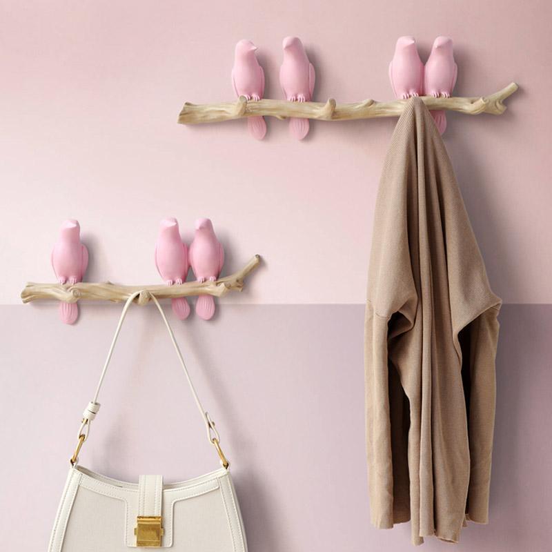 Beaux Oiseaux Porte-Manteau Porte-Manteau Mur Pour Décoration Ludique