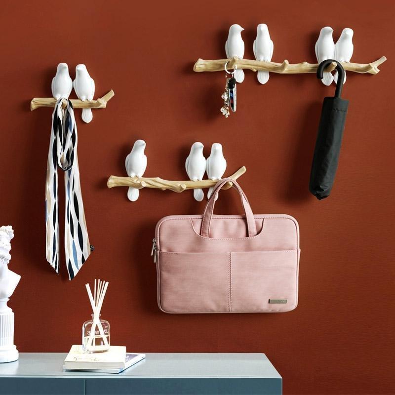 Beaux Oiseaux Porte-Manteau Porte-Manteau Mur Pour Décoration Ludique