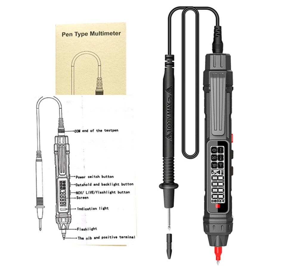 Stylo Multimètre Numérique Intelligent - Testeur de Tension Sans Contact avec 6000 Comptages & Plage Automatique