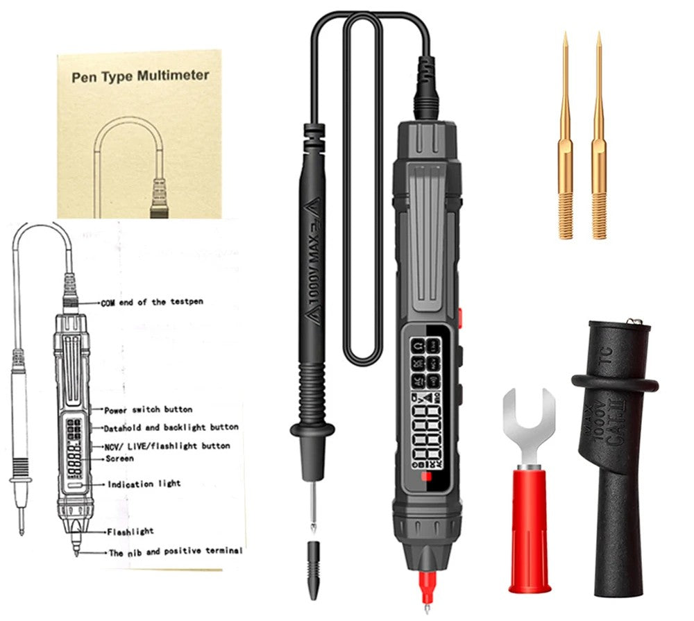 Stylo Multimètre Numérique Intelligent - Testeur de Tension Sans Contact avec 6000 Comptages & Plage Automatique