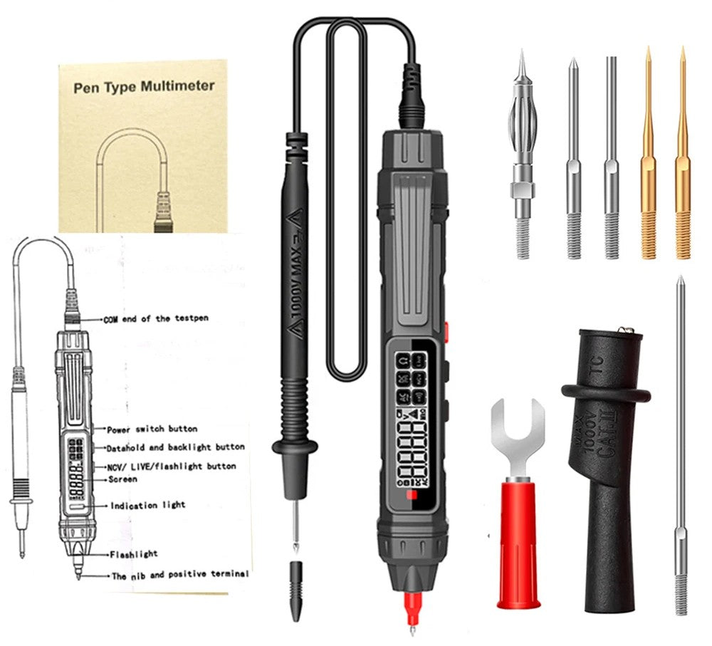Stylo Multimètre Numérique Intelligent - Testeur de Tension Sans Contact avec 6000 Comptages & Plage Automatique