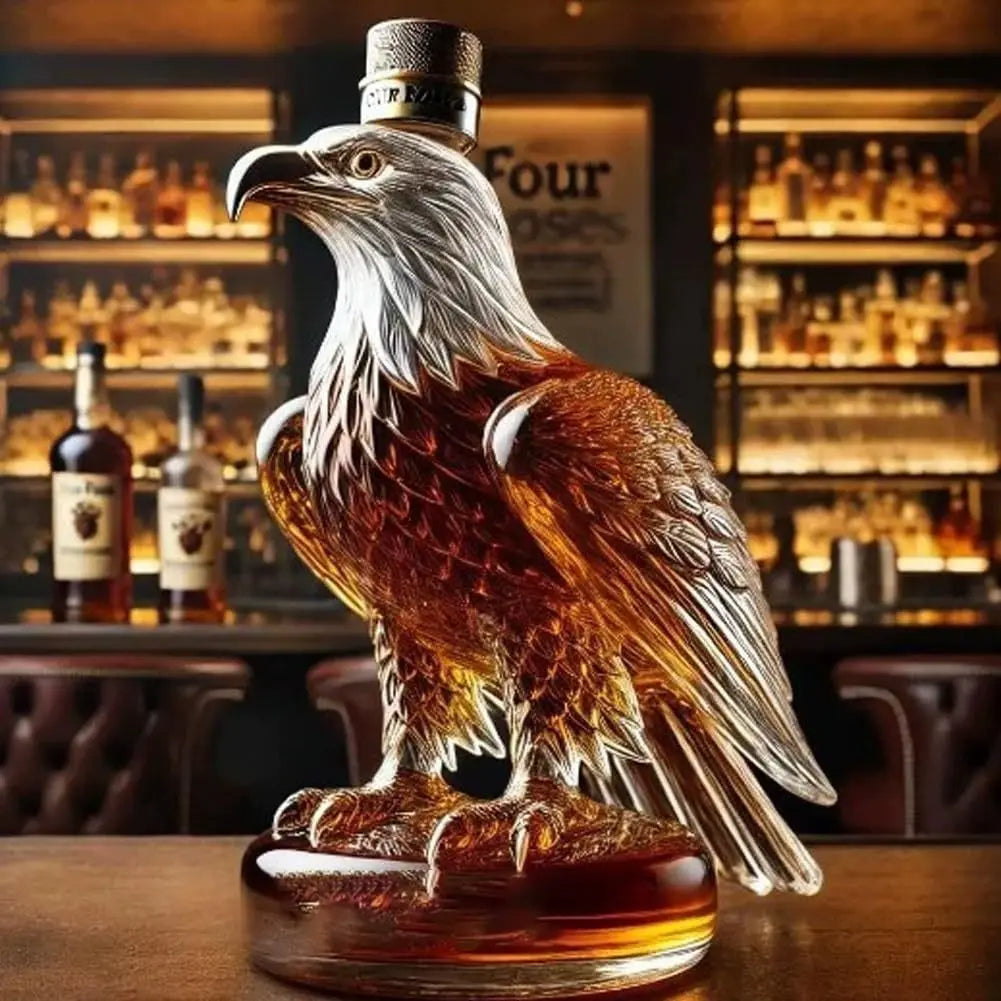 Bouteille en Verre à Whisky en Forme d'Aigle – Carafe à Vin en Borosilicate pour un Décor de Bar Étonnant et un Cadeau Unique