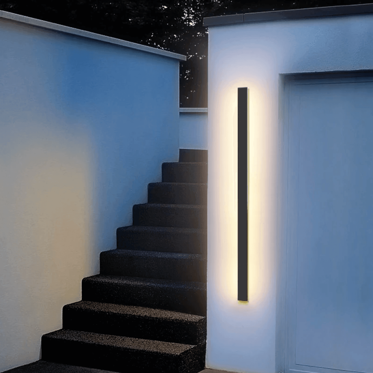 Applique Murale LED Verticale Élégante – Élégance Extérieure Résistante aux Intempéries