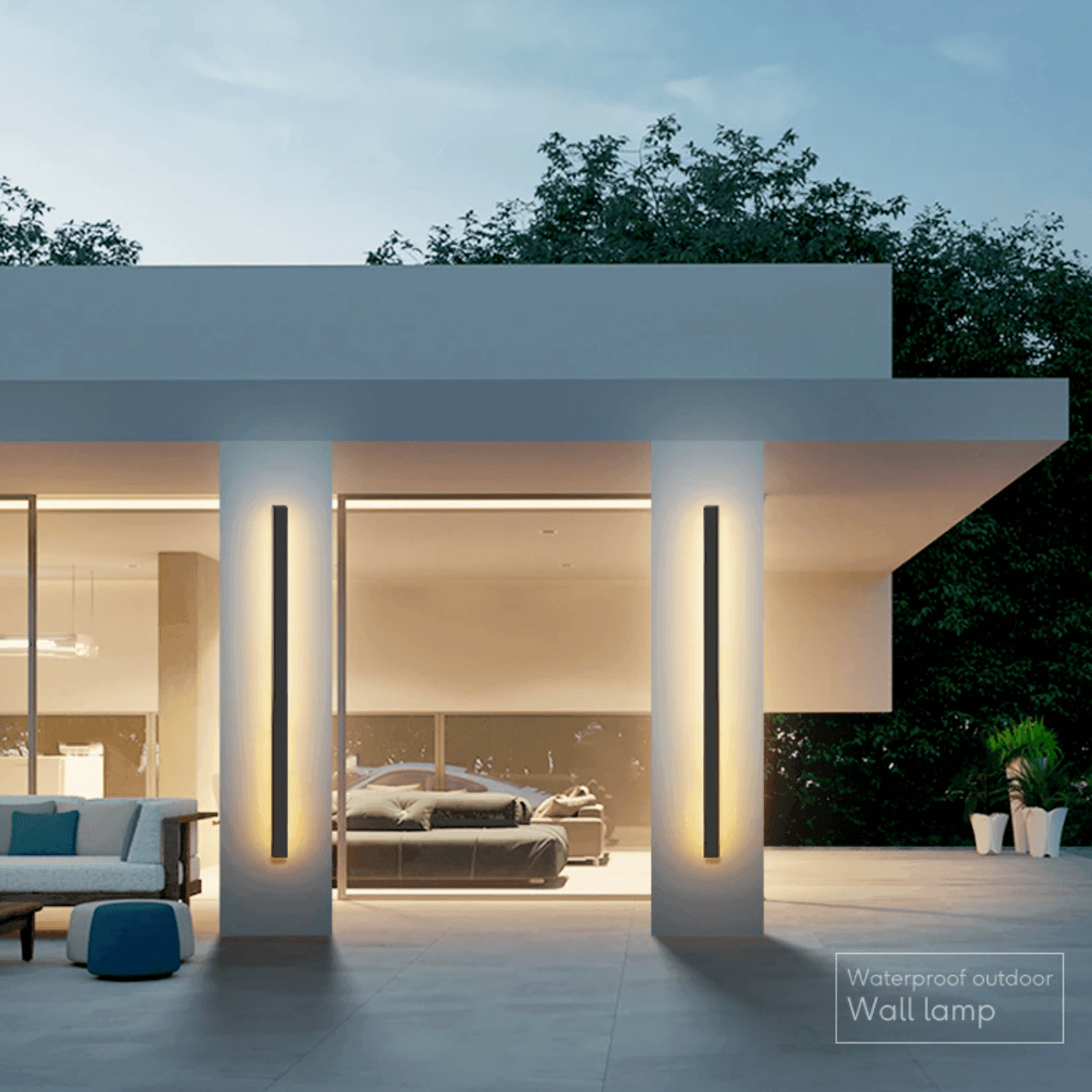 Applique Murale LED Verticale Élégante – Élégance Extérieure Résistante aux Intempéries