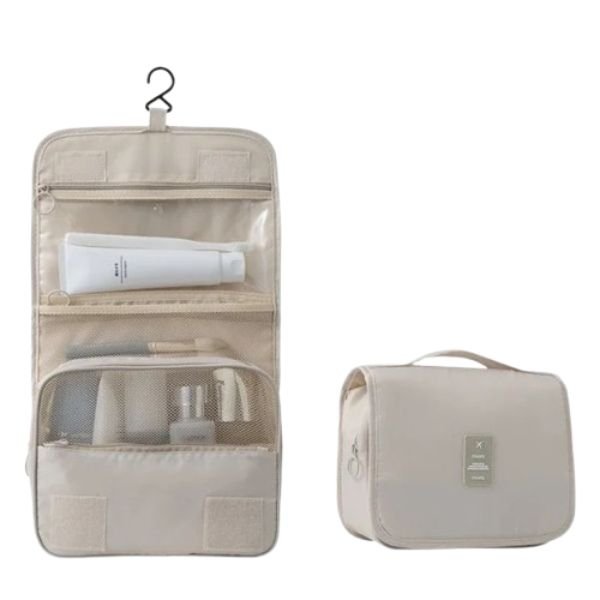 Trousse de Maquillage de Voyage Imperméable – Organisateur de Toilettes Suspendu avec Crochet