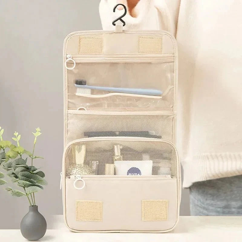Trousse de Maquillage de Voyage Imperméable – Organisateur de Toilettes Suspendu avec Crochet