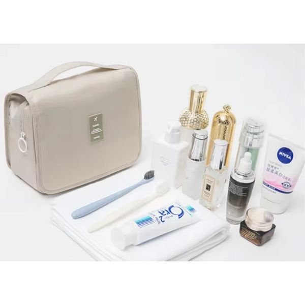 Trousse de Maquillage de Voyage Imperméable – Organisateur de Toilettes Suspendu avec Crochet