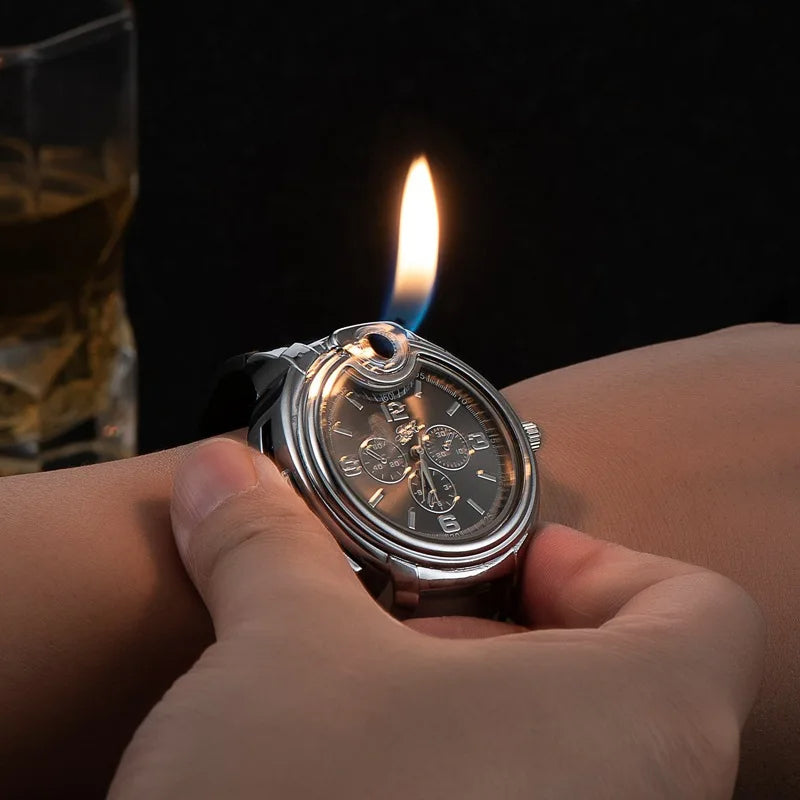 Briquet Montre à Gaz Coupe-Vent – Flamme Réutilisable pour le Style et la Fonction