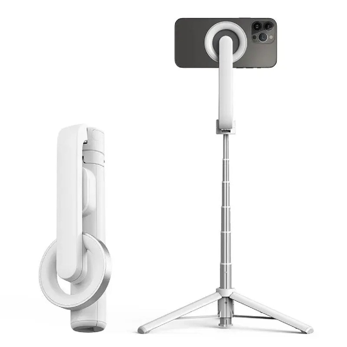 Support de Téléphone Mobile, Perche à Selfie Bluetooth, Stabilisateur Magnétique de Bureau