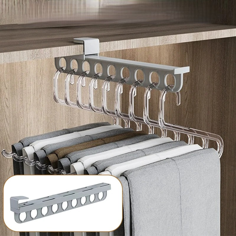 Porte-Pantalon Rétractable – Organisateur de Garde-Robe Économiseur d'Espace