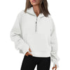 Sweat à Capuche Fleece à Demi-Zip – Pull Élégant pour Femmes pour des Tenues Confortables d'Automne/Hiver et des Couches de Streetwear
