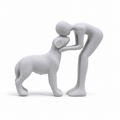 Willem | Abstrait Homme et Chien en Statue