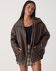 Veste en cuir oversize Los Leren pour femmes – Yara