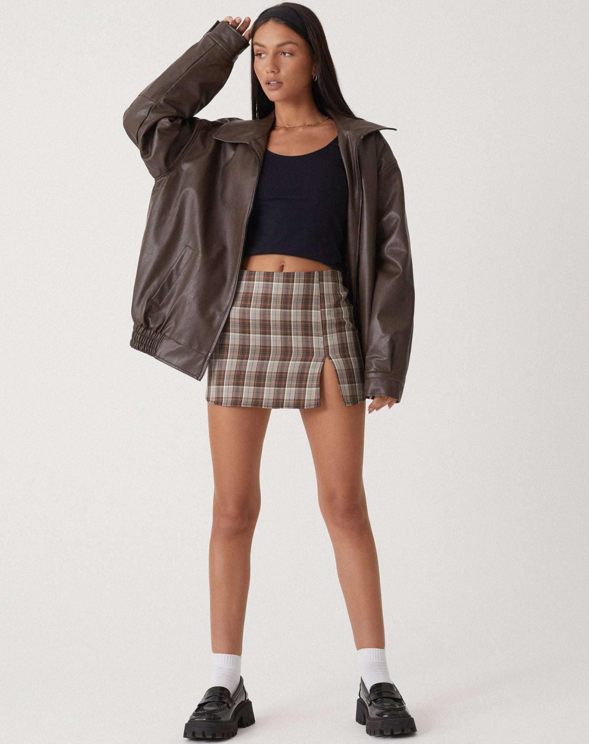Veste en cuir oversize Los Leren pour femmes – Yara