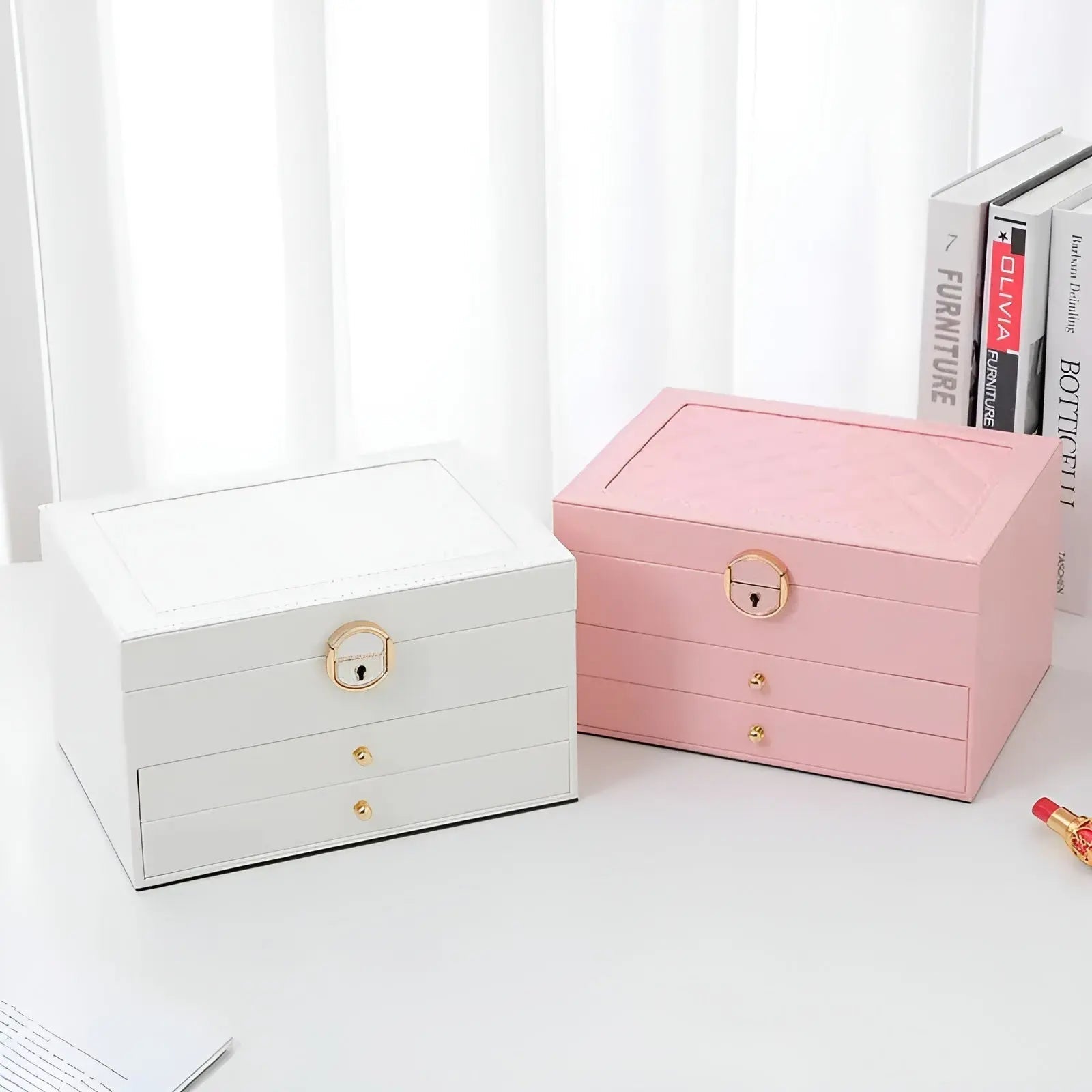 Boîte à Bijoux Multi-niveaux Luxueuse – EleganceBox