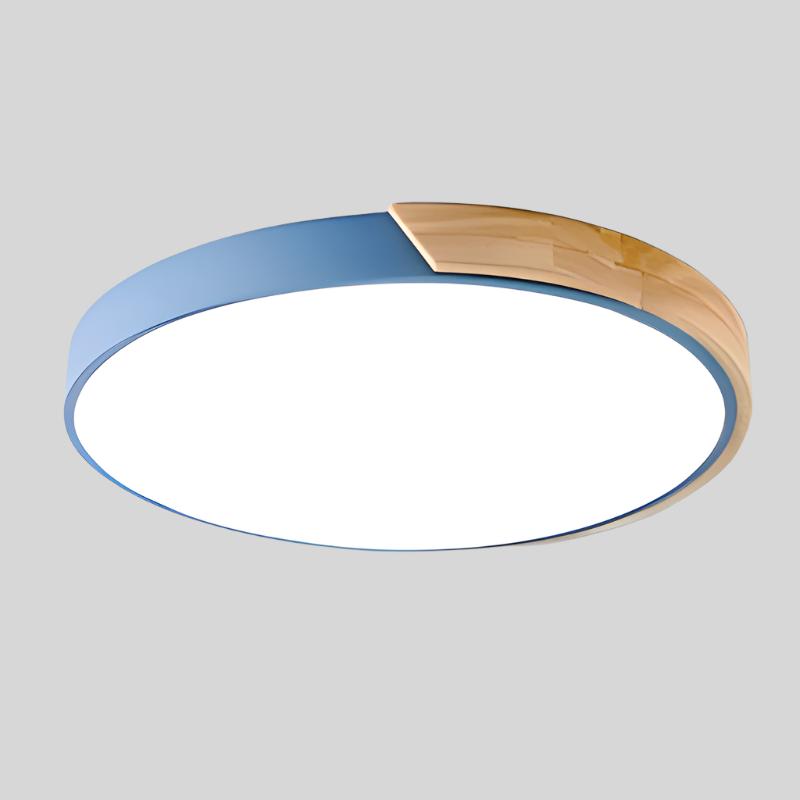 Applique de Plafond Circulaire en Bois Nordique pour Décoration Intérieure de Style Macaron & Éclairage Ambiant